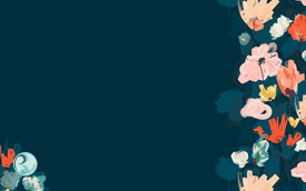 Rapture Floral Blue Desktop Wallpaper
