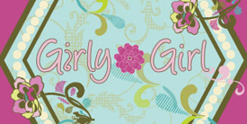 Girly Girl by Pat Bravo. Girly pink fabric prints for adults and children.