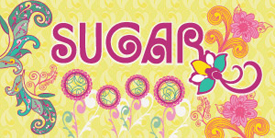 Sugar by Pat Bravo. Pop, retro and vintage designs of flowers and round shapes.